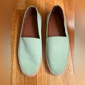 Coach men’s suede, mint green loafers